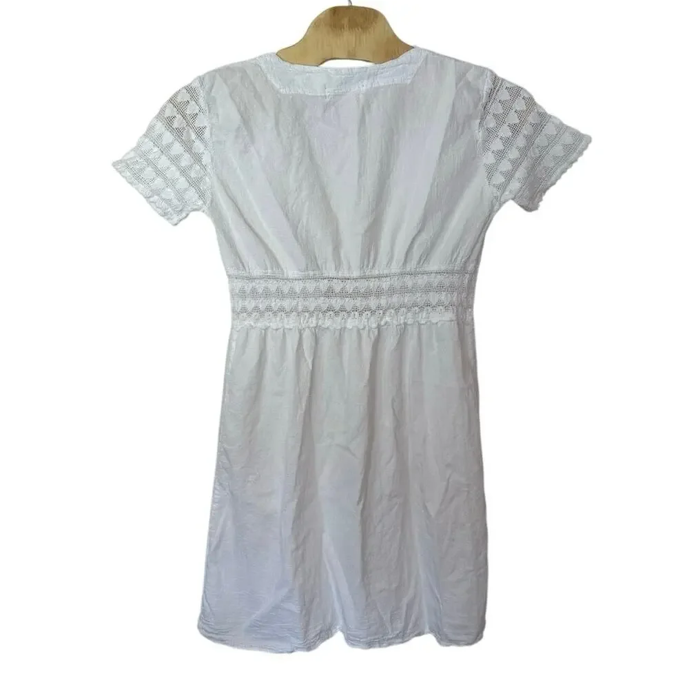Seaspice Resortwear Sadie Tie Front Cover Up Dress Size L White Beach Swim Pool